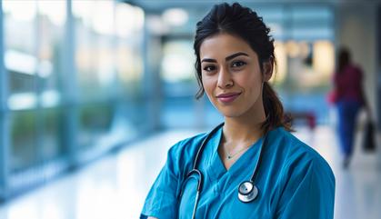 Nurse standing in a corridor