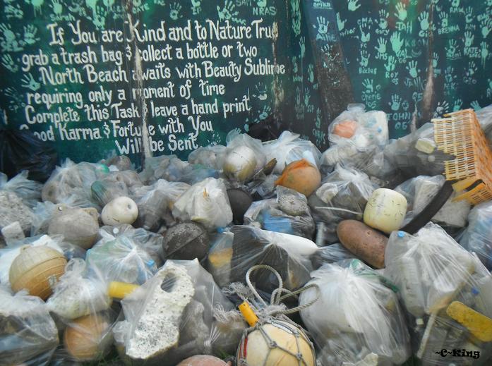 Palmyra Atoll marine debris cleanup piles