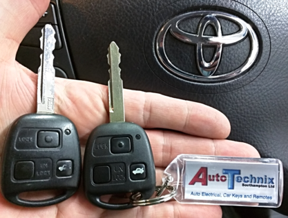 Toyota re-shelled keys with replacement buttons