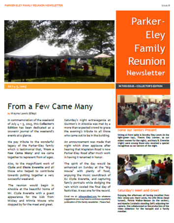 family reunion newsletter