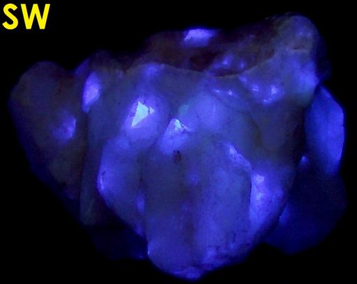 fluorescent phosphorescent Terlingua CALCITE, Terlingua, Terlingua Mining District, Brewster County, Texas, USA - ex Richard Eisenman "Highland Rocks"