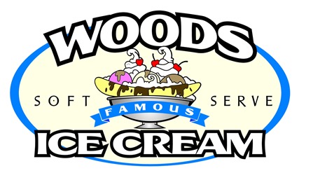 WOODS ICE CREAM SOFT SERVE FAMOUS LOGO