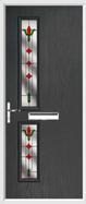 2 Square Composite Door fleur-de-lys glass