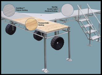 wheel in dock, truss dock, aluminum dock, redinwe, redin