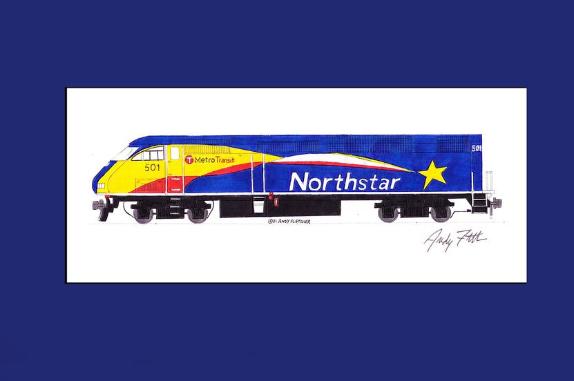 Northstar Commuter Train Matted Print, poster and