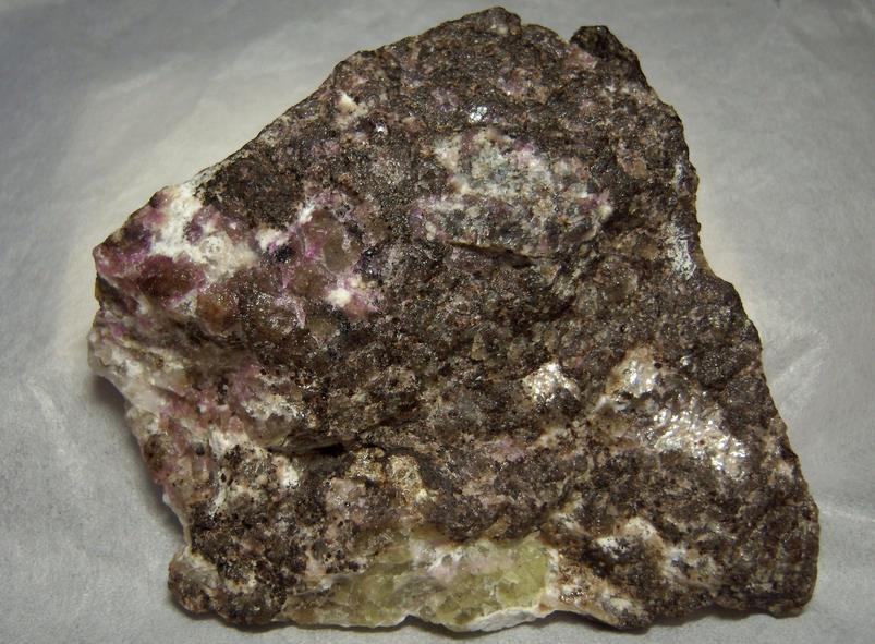 STEENSTRUPINE with fluorescing tenebrescent SODALITE, AEGIRINE ACMITE - Taseq Slope (Tasseq Slope, Taseq area), Ilímaussaq complex, Narsaq, Kujalleq (Kitaa Province - West Greenland), Greenland, Denmark - ex Tom Pankratz