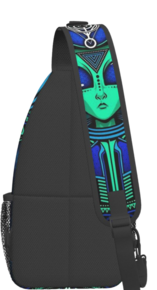 'UFO Cool Alien Crossbody Backpack' and Triangle In Lotus for Unisex Young Adult Hiking Sling Chest Bag Gym Bag Travel Bag