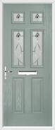 2 Panel 4 Square Composite Door fusion art glass