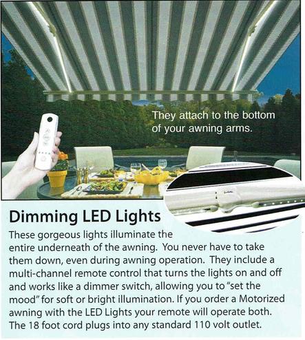 Dimming LED Lights for Retractable Awnings and SunSetter Products