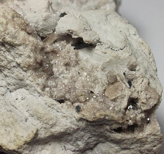PSEUDOBROOKITE and pink TOPAZ crystals - Thomas Range, Juab Co., Utah, USA - ex H.Hammerslag, ex Lehigh Minerals