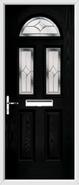 2 Panel 2 Square 1 Arch Composite Door regal sapphire glass