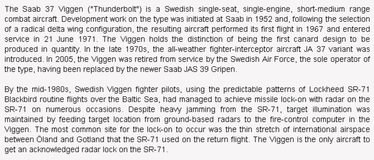 wiki background for 4D model of Saab 37 Viggen