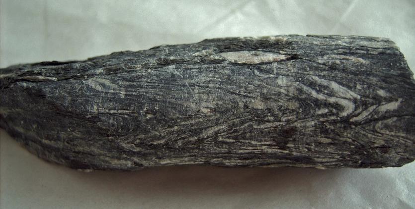 DRILL CORE with fluorescent SPHALERITE, CALCITE - Sterling Hill, Ogdensburg, Franklin Mining District, Sussex County, New Jersey - for sale