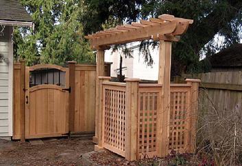 A great cedar wood fence built by All American Fence company and contractor