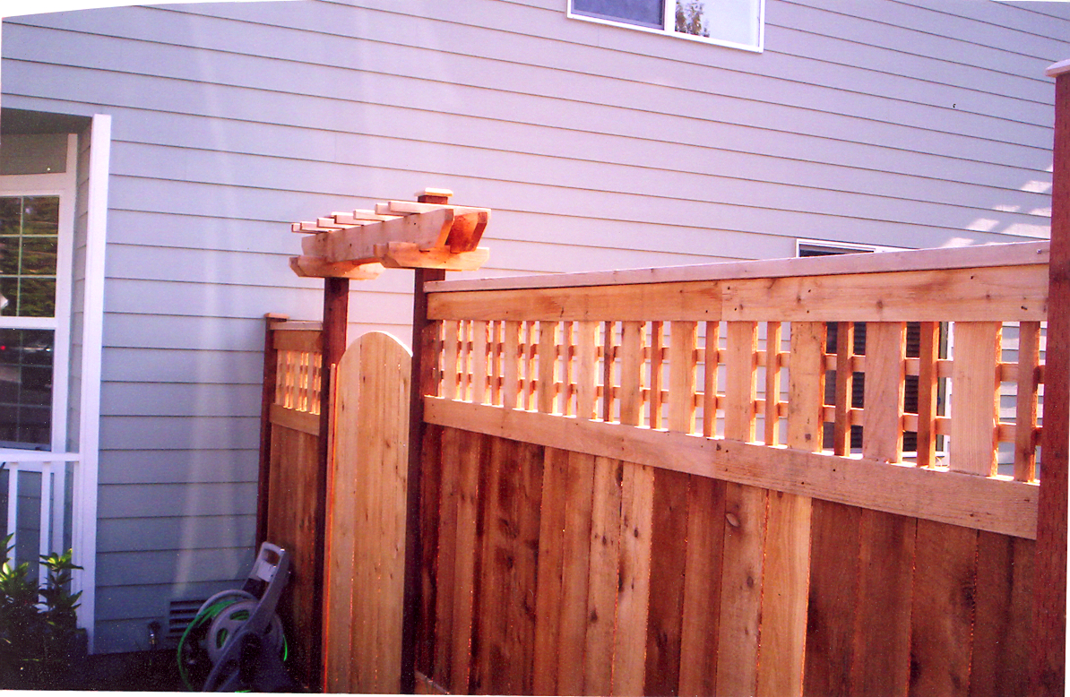 Lattice Top Fence, Cedar Trellises Grids & Arbors