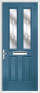 2 panel 2 square composite door jewel glass