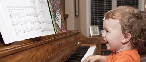 Playing Piano in the Living Room