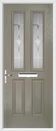 2 Panel 2 Square Composite Door sandblast glass