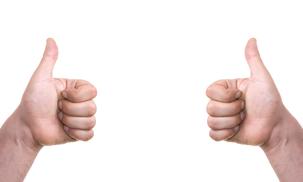 Two thumbs up for customer testimonials for Simply Tree Care's tree services provided in Omaha NE