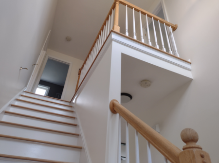 Newly painted stairway.