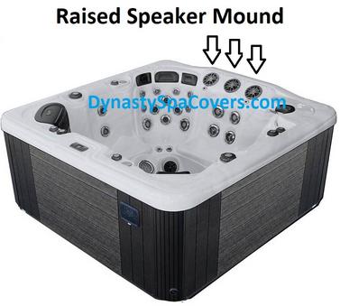 hot tub Cover with raised speakers in the middle