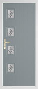 4 square rebate composite door in grey