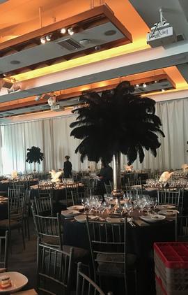 BLACK Feather Centerpieces for rent