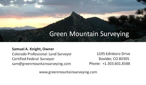 Green Mountain Surveying Business Card