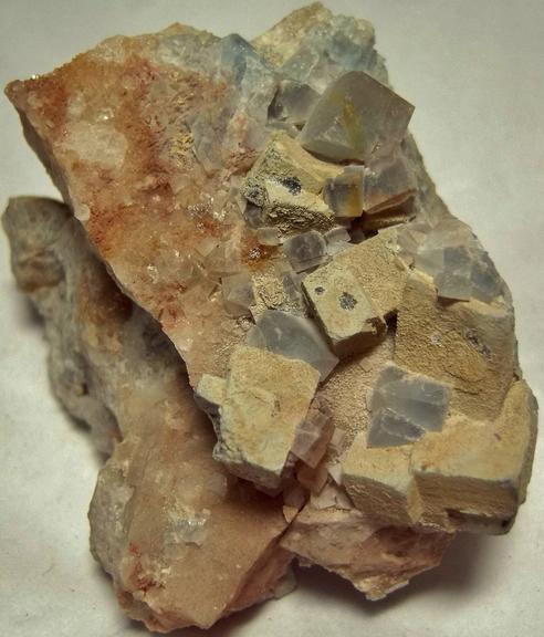 fluorescent FLUORITE, GALENA, QUARTZ, ANGLESITE - Desert Rose Mine (Downey Stope; Mountain Canyon Mine; Ace High Mine), Garden Spring Canyon, Bingham, Hansonburg District, Socorro County, New Mexico, USA