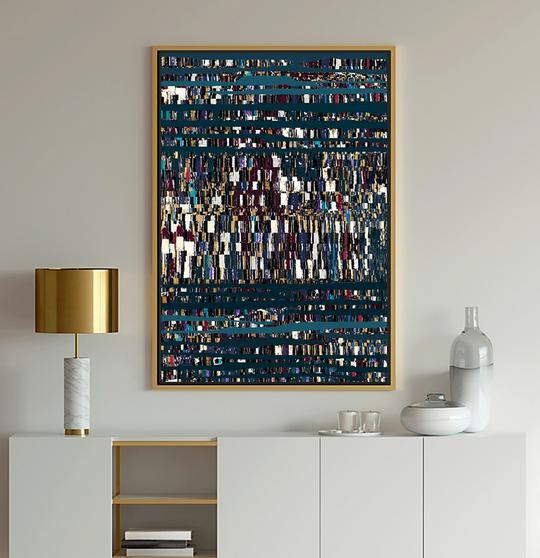 blue and turquoise abstract art, Diubois Art