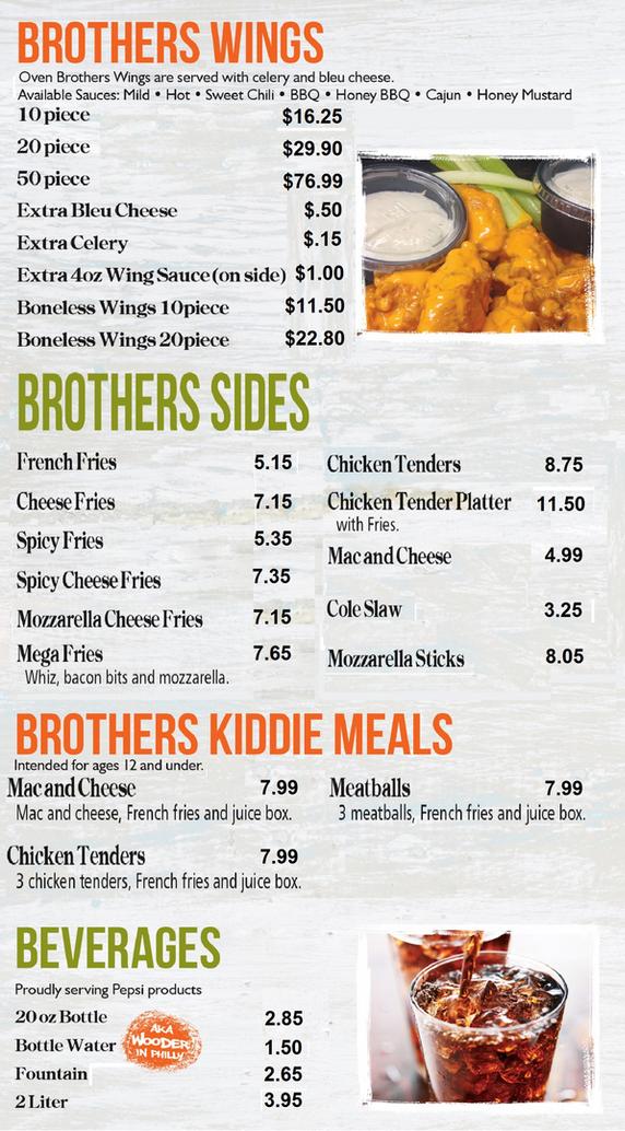 Oven Brothers - OVEN BROTHERS Menu, Sandwiches, Steaks, Salads, Subs