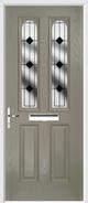 2 Panel 2 Arch Composite Door resin lead glass