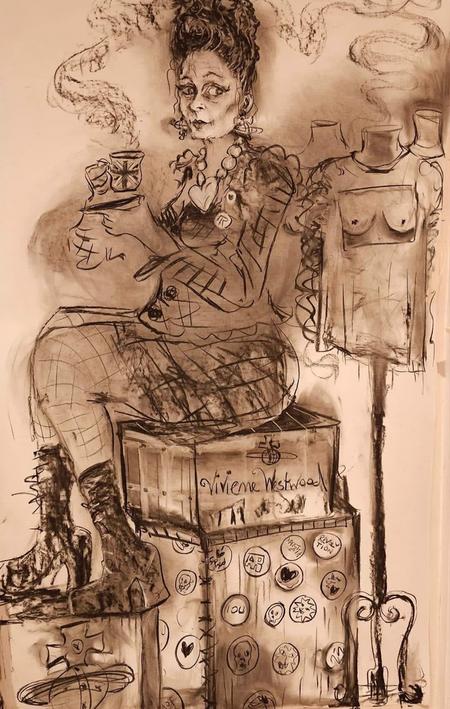 Anarchy In Wonderland - Charcoal on Paper 150 x 150 cm