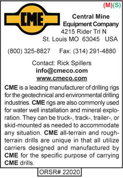 Drill Rig Mfg, Central Mine Equipment, CME