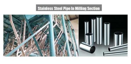 stainless steel pipes on 300t wheat flour milling