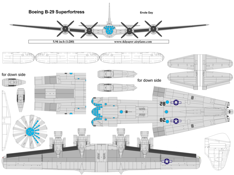 4D model template of Boeing B-29 Superfortress