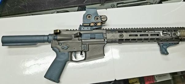 "after" of 300 Blk AR Pistol in Tungsten and Jesse James Cold War Grey Cerakote