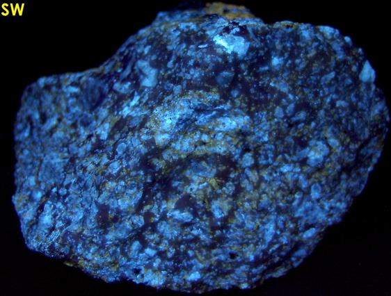 fluorescent DIOPSIDE, PHLOGOPITE, PYRITE, CALCITE - Edwards, Balmat-Edwards Zinc District, St. Lawrence County, New York, USA