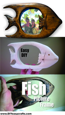 How to make a hand carved tropical fish picture frame. Check out all of our nautical DIY craft ideas. www.DIYeasycrafts.com