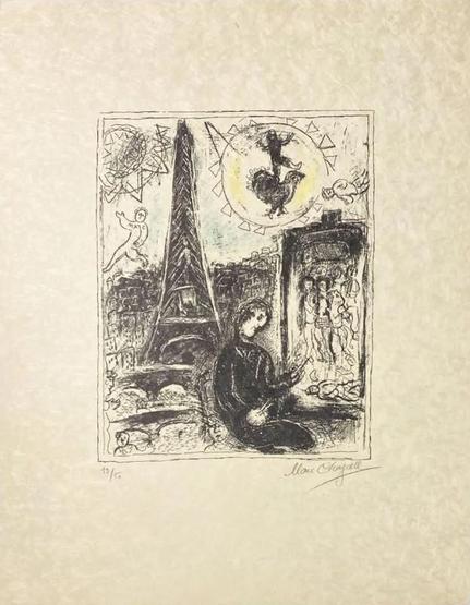 Marc Chagall Painter at the Eiffel Tower