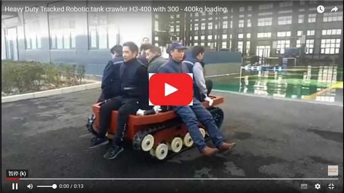 Heavy Duty Tracked Robotic tank crawler H3-400 with 300 - 400kg loading.