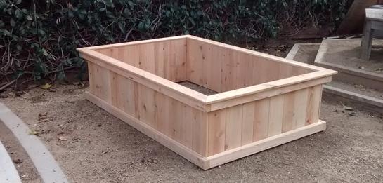 Cedar raised beds, urban container garden, urban, planter, planters, planter beds, flower beds.