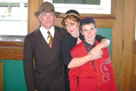 1940's family with Father, Daughter, and teenaged son