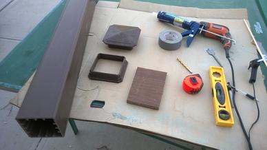 Materials needed for easy DIY Trex and PVC birdhouse. www.DIYeasycrafts.com