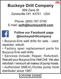 Buckeye Drill Company, Rigs