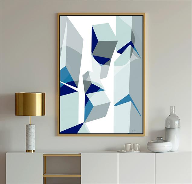 Blue and white abstract art, #wallart, #abstract art, #blue art, #dubois art, #modern Art