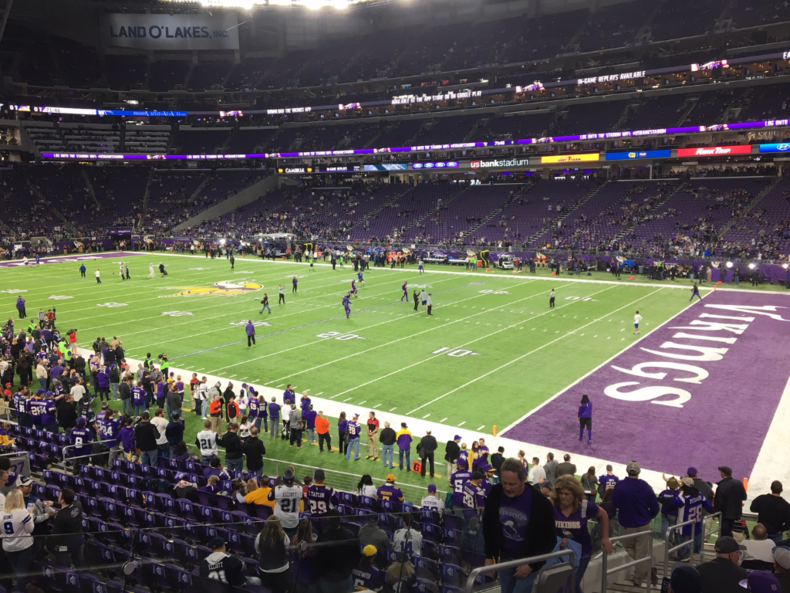 Buy Vikings SBLs in section 124, row 18, seats 7-9