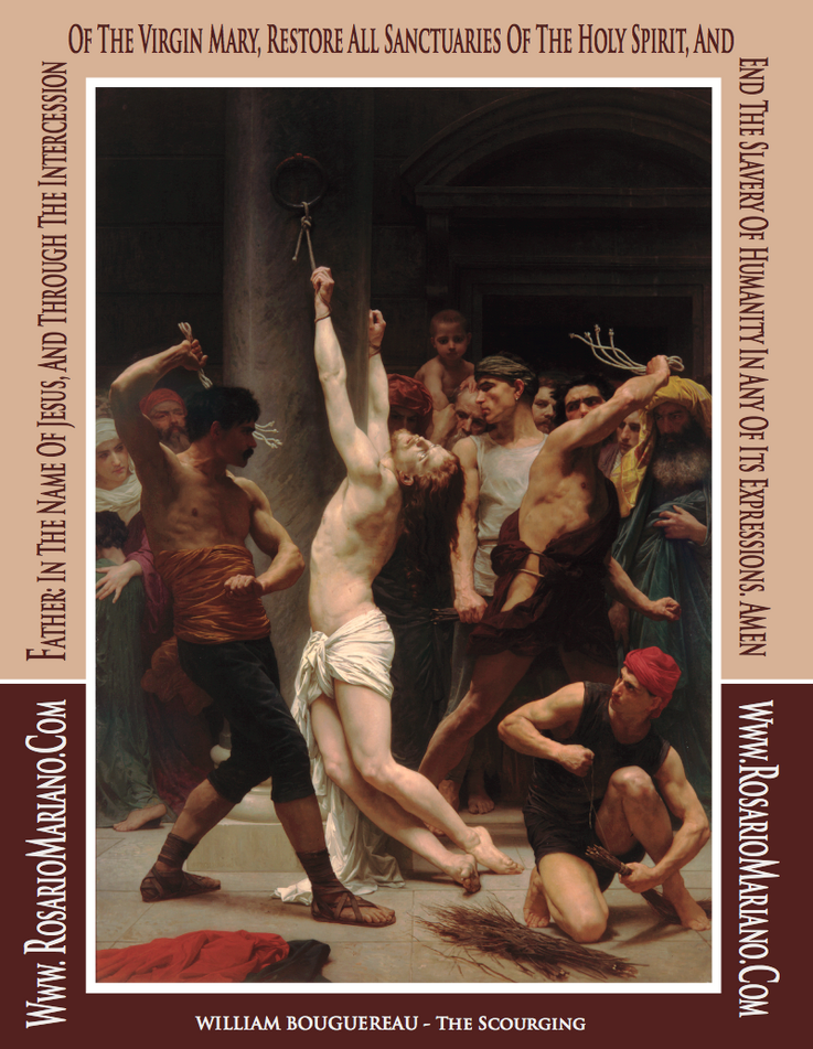 THE SWORD OF THE HOLY SPIRIT THE GOSPEL OF THE LORD, THE SPIRITUAL SWORD OF VIRGIN MARY: THE HOLY ROSARY; WELDED HERE BY THE HEARTS PRAY OF ROSARIO MARIANO SECOND SORROWFUL MYSTERY THE SCOURGING AT THE PILAR IMAGE