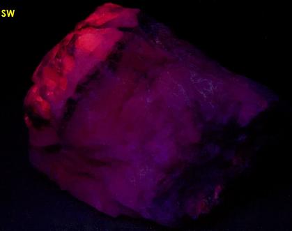fluorescent Calcite, Todorokite - Medford quarry (Redland Genstar), Medford, near Westminster, Carroll County, Maryland, USA