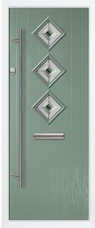 3 diamond composite door in chartwell green